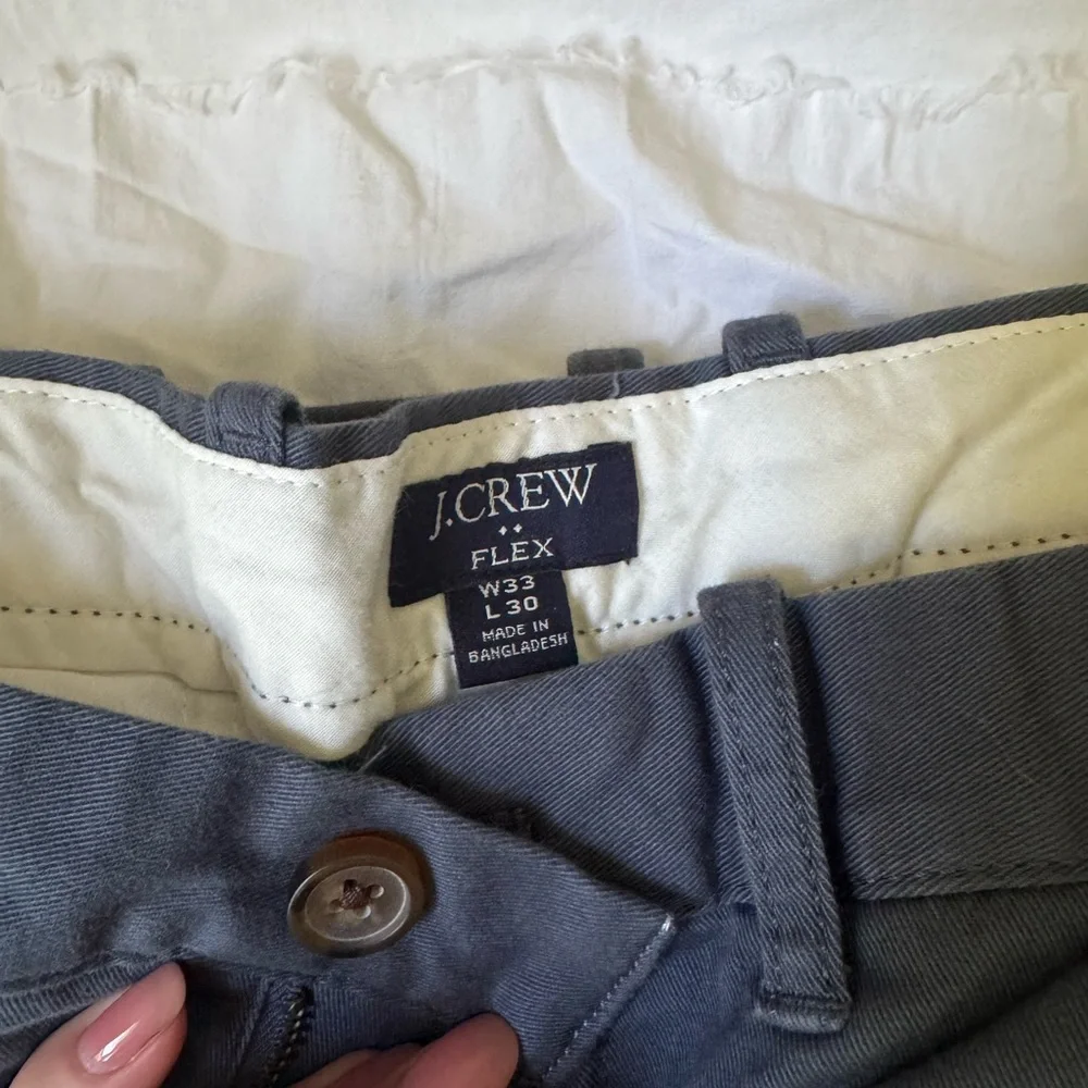 J. Crew Men's Charcoal Straight-Leg Chinos